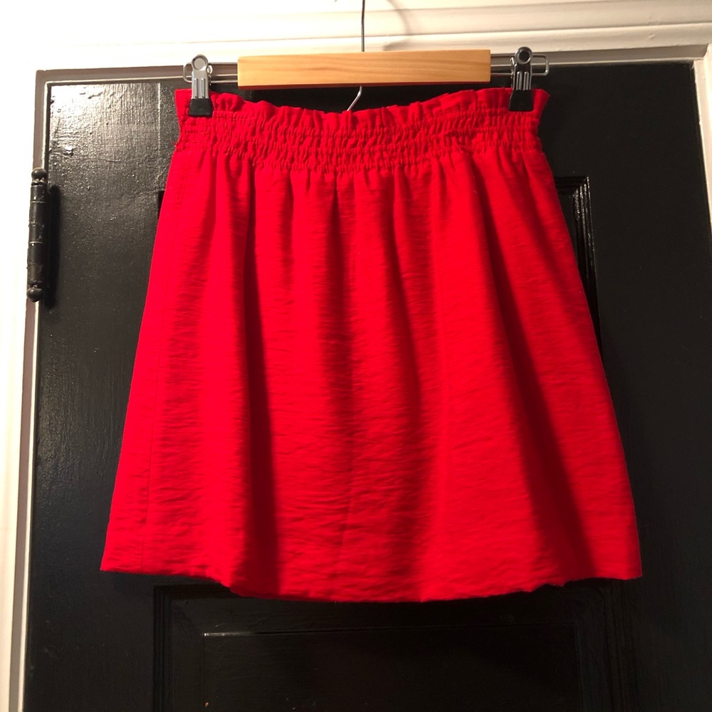 Cinched red jcrew skirt size 2